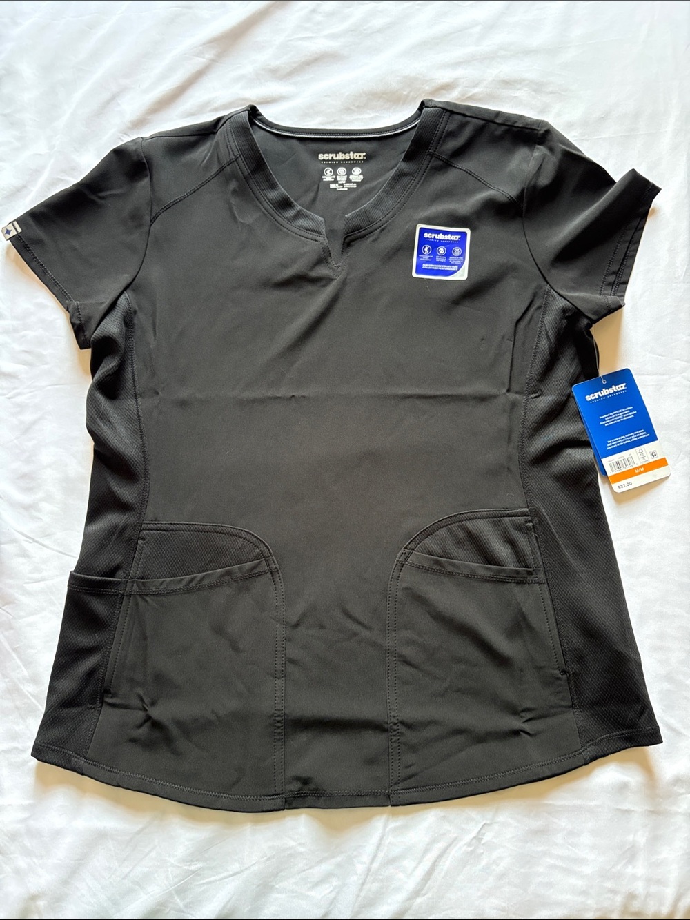 Scrubstar Women’s Black V-Neck Short Sleeve Scrub Top